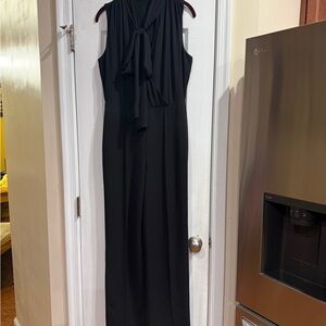 White House Black Market Black Sleeveless Tie-Neck Maxi Dress